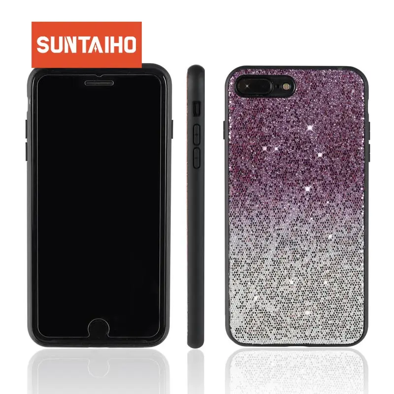 Блестящий градиентный чехол для iphone 7 8 6 6S plus X XS MAX XR Мягкий Силиконовый ТПУ со