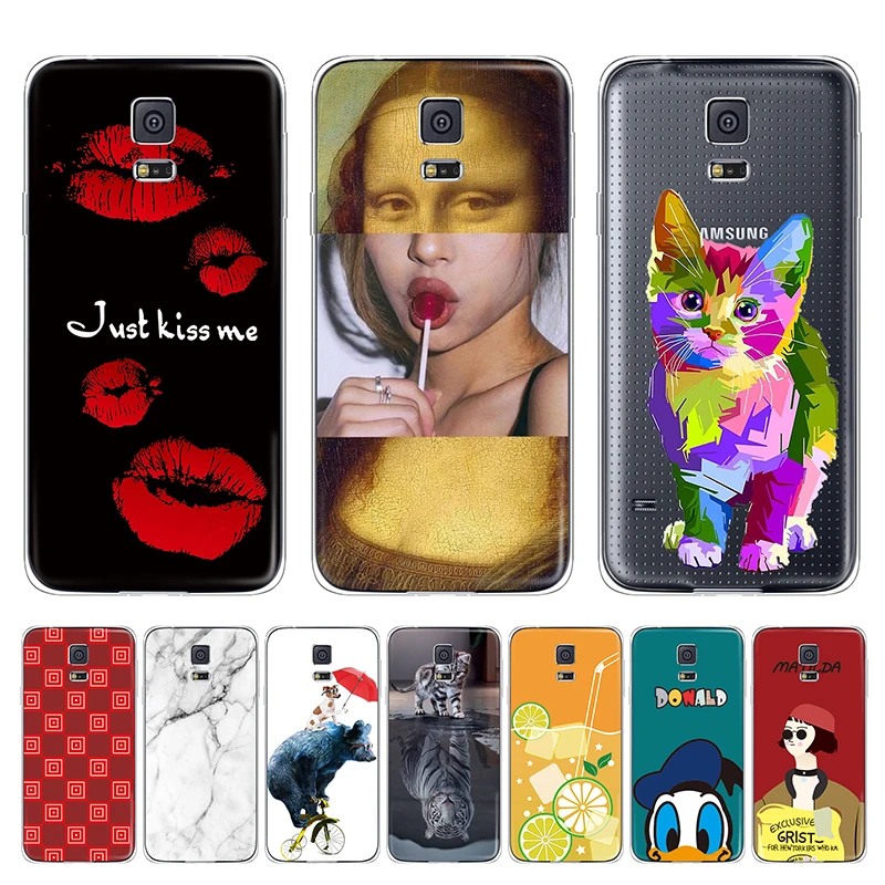 Silicone Phone Case for Samsung Galaxy S5 Coque Soft DIY Painted Cover i9600 TPU Shells Bags Cute Fandas |