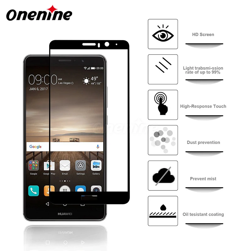 Защитная пленка Onenine 4D для huawei mate 9 закаленное стекло защита экрана из углеродного