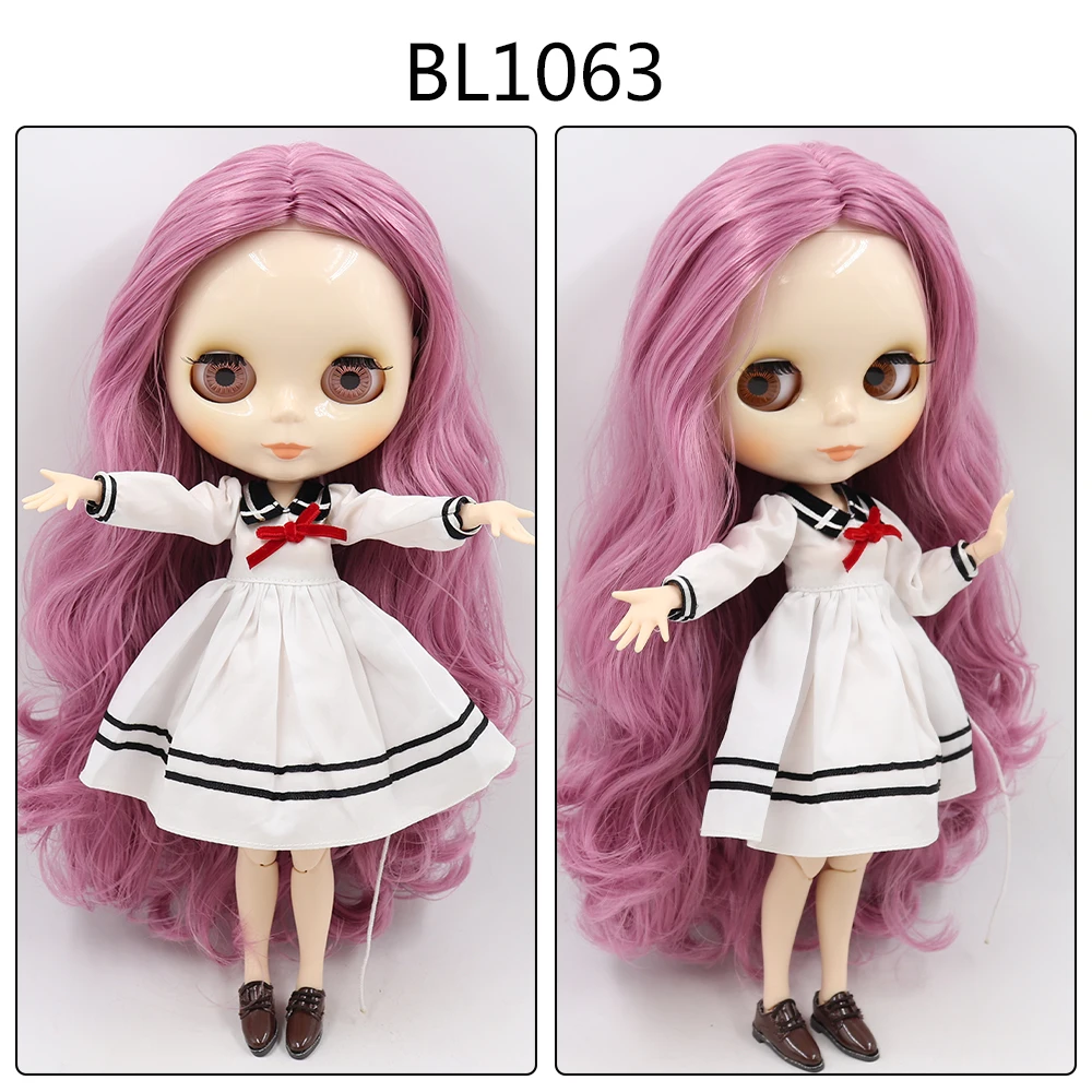 Helena - Premium Custom Neo Blythe Boneca com cabelo roxo, pele branca e rosto fofo e brilhante 1