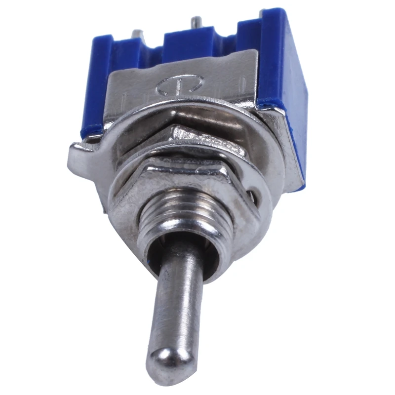 10 шт. AC 125V 5A SPDT ВКЛ-ВЫКЛ-ВКЛ. Миниатюрный тумблер синий