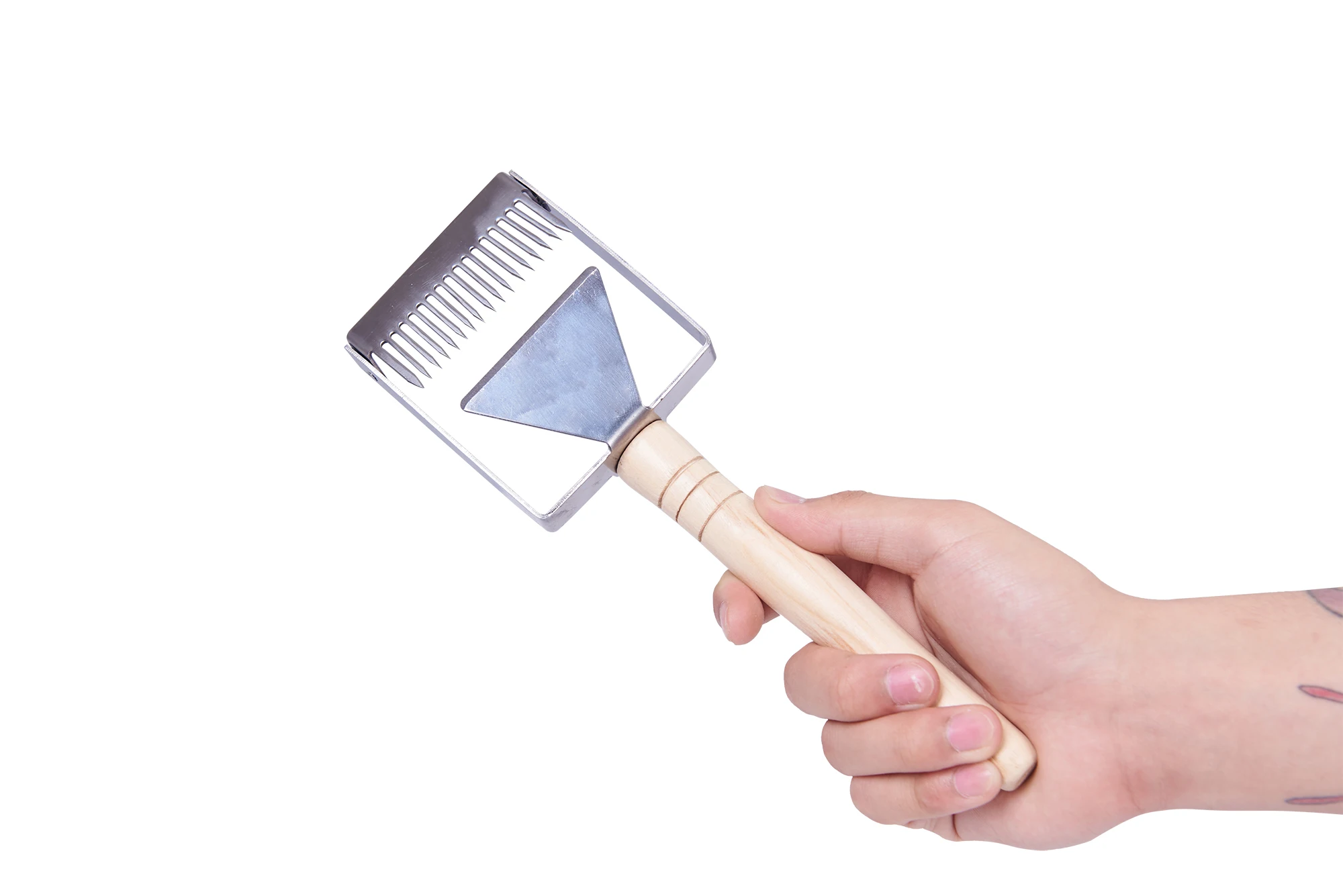 

1PCS stainless steel needle honey knife with wooden handlefor beekeeper Uncapping Fork Beekeeping Tools