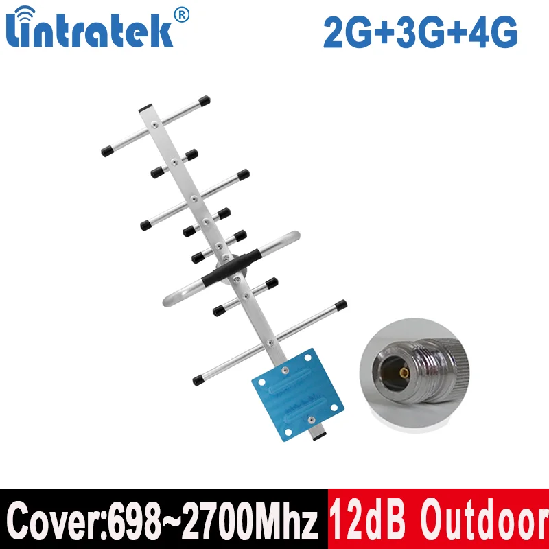 Lintratek 2G 3G 4G усилитель Yagi антенна 698 2700 МГц улучшение CDMA 850 GSM 900 WCDMA 2100 DCS 1800 шт. 1900 AWS 1700