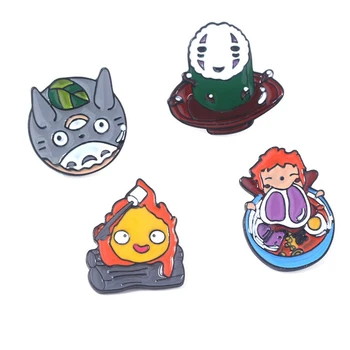 

Kawaii Anime Spirited Away No Face man Brooch Ponyo on the Cliff Kids Cosplay Gift