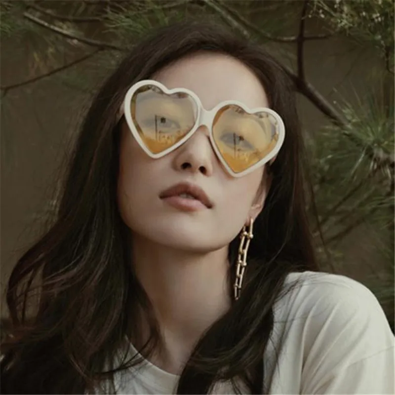 

Heart Sunglasses Women Sun Glasses Female Oculos Shades Color Lens Oversized Eyewear Lady Big Frame Sun Glass Gafas de sol