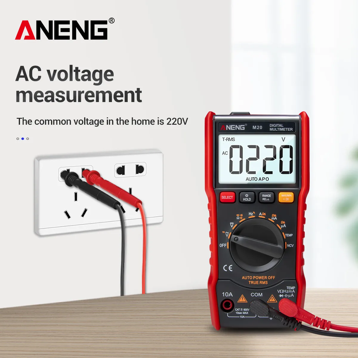 

ANENG M20 Digital Multimeter 6000 counts tester esr meter multimetro analogico digital profissional With Backlight AC/DC Ammeter