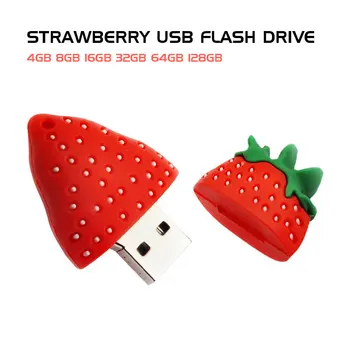 

Strawberry model USB Flash Drive Pendrive 128gb 64gb 32gb 16gb 8gb 4gb Pen Drive high speed memoria usb stick cute thumbdrive