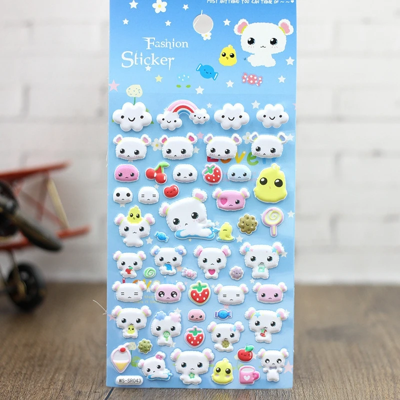 

Puffy Sticker Funny Reward 3D Stickers Puffy Cloud Dog Toy For Children Animal Book Diary Kid Toys Scrapbook Cartoo Girl Sticker