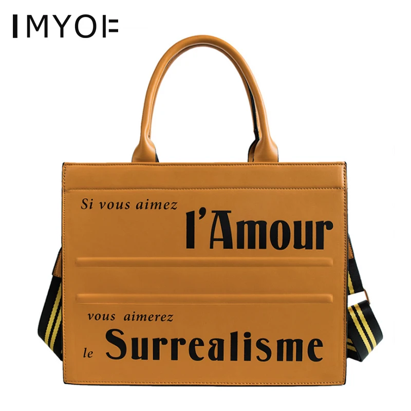 

Fashion Women's Handbags PU Leather Letter Pattern Ladies Shoulder Bag Large Capacity Casual Tote Female Crossbody Bags Bolsas