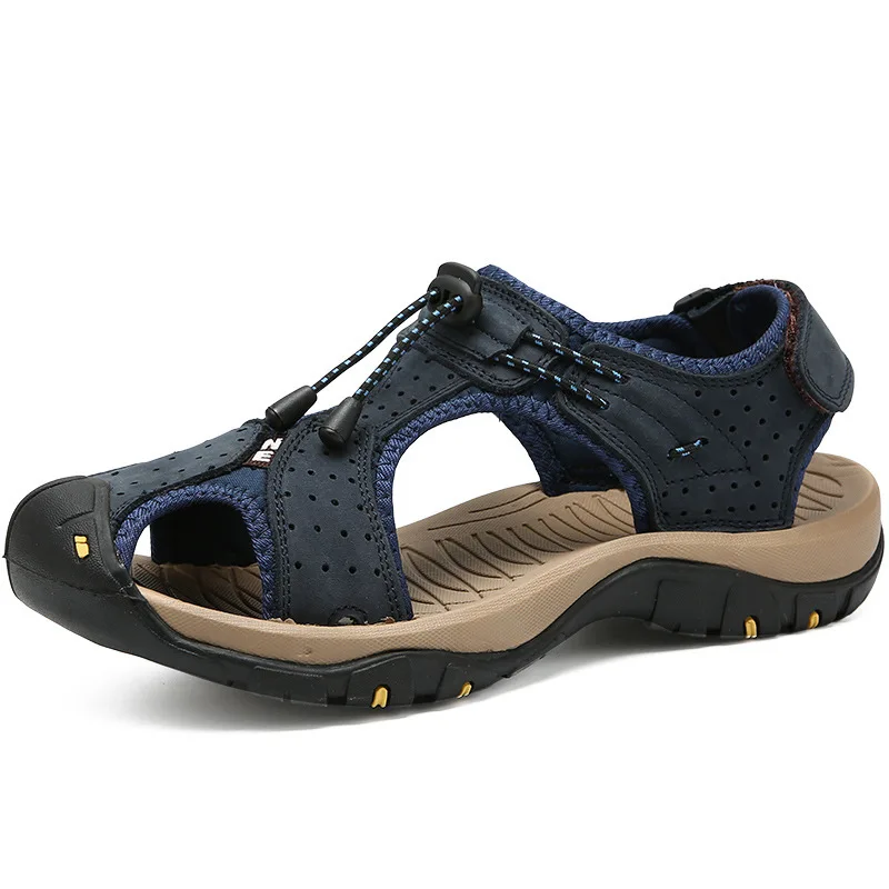 

Cross Border Supply of Goods Summer New Style MEN'S Sandals Fashion First Layer of Leather Closed-toe Sandals Men's Large Size G