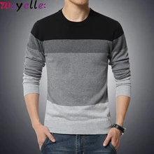 Men's Sweater Pullovers 2019 Autumn Casual O-Neck Striped Slim Fit Knitted Sweater Men Simple Basic Pullovers M-3XL Men's Sweater Pullovers 2019 Autumn Casual O-Neck Striped Slim Fit Knitted Sweater Men Simple Basic Pullovers M-3XL