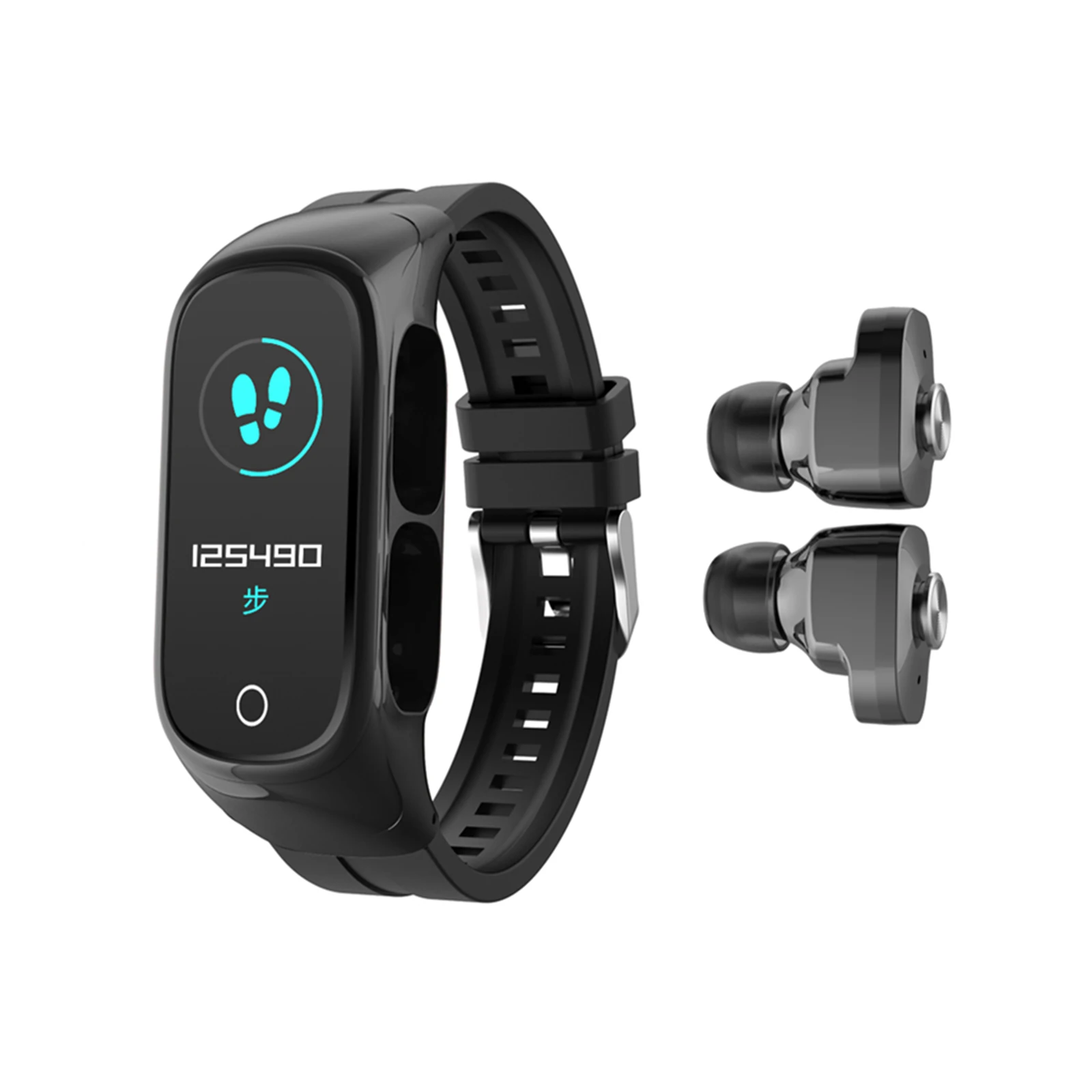 0.96inch 2-In-1 N8 Smart Watch TWS Earbuds Fitness Tracker BT 5.0 Music Headphones Heart Rate Blood Pressure Sleep Monitor 