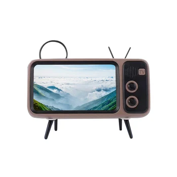 

Portable Wireless PTH800 Retro TV Mini Bluetooth Super Bass Speaker Phone Holder Mobile Phone Bracket Suitable For Smartphone