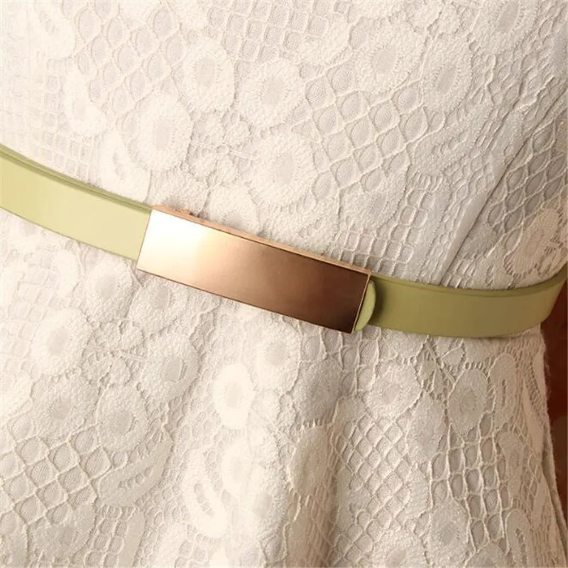 

New 105cm * 1.5cm Women Waist Belt Resin Belts Solid Dress Band Female Metal Buckle Cinturon Mujer Cinturone Para Hombre Lady