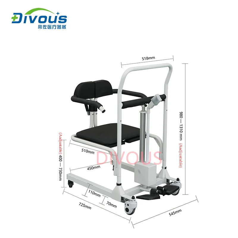Health Care Disabled Commode Chair Shower Chair Transfer Wheelchair Indoor And Outdoor Patient Lift 3