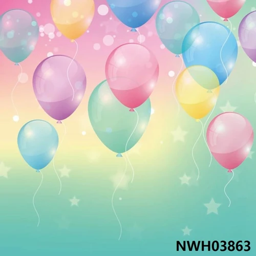 Детский Фотофон для первого дня рождения розовый синий воздушный шар с принцессой замок Корона Слон Единорог Золотой Виниловый фон - Цвет: NWH03863