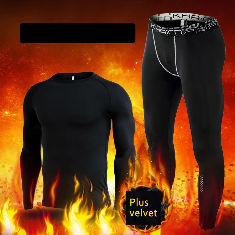 2 шт. термо рубашка+ термобрюки Slim Fit круглый вырез Мужское нижнее белье Спорт термальная футболка с длинным рукавом быстрый сухой сжатый нижнее белье - Цвет: 20
