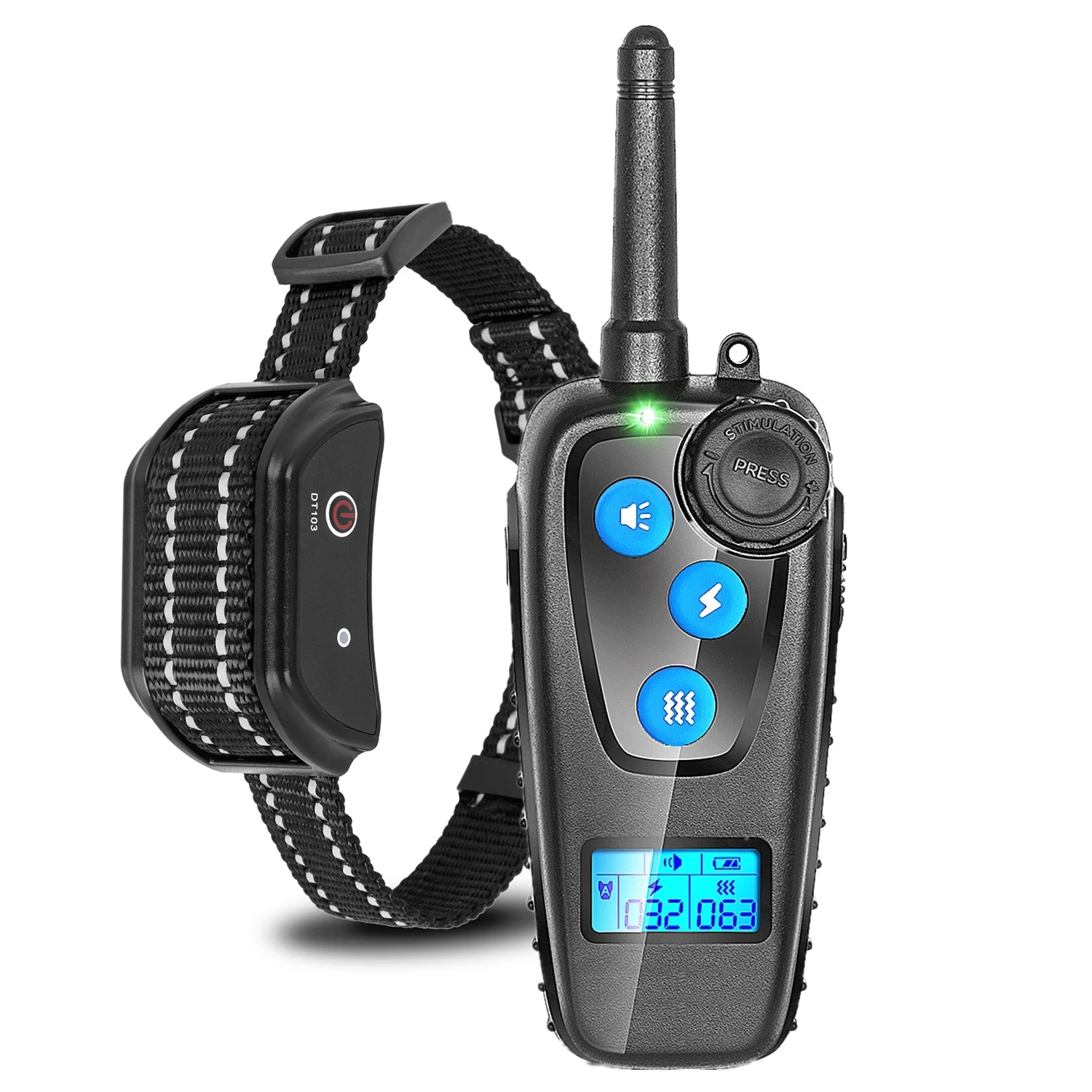 Collar de entrenamiento para perros con descarga eléctrica recargable, a prueba de agua, Control remoto, entrenador para mascotas, ayuda para Dispositivo de detención de ladridos