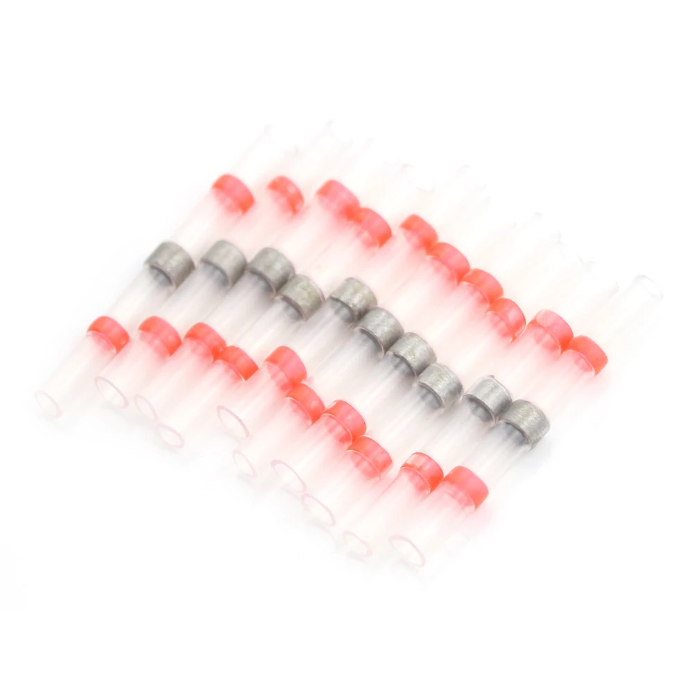 Red 22-18AWG Waterproof Heat Shrink Butt Wire Splice Connector Solder Sleeve Seal Terminals Kit Set 10pcs