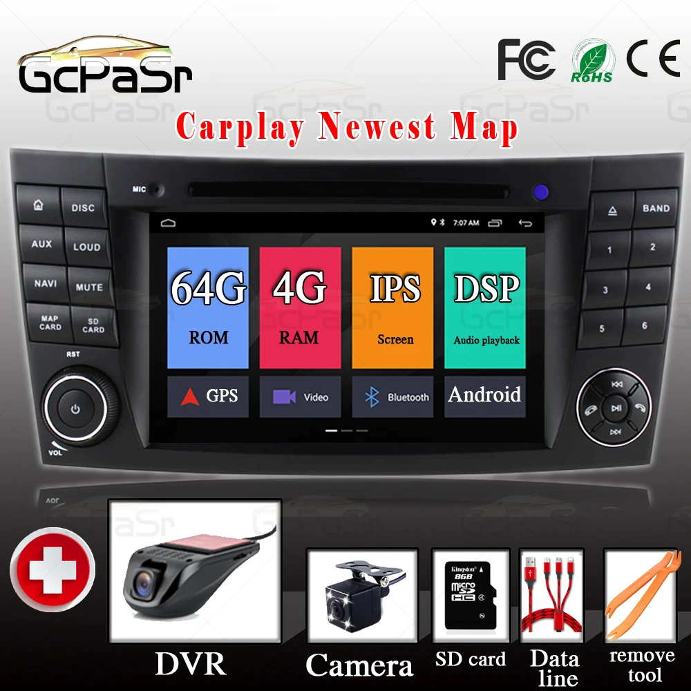 Автомобильный мультимедийный радиоприемник USB HD DSP GPS Android 10 для Mercedes Benz Clase E W211 E200