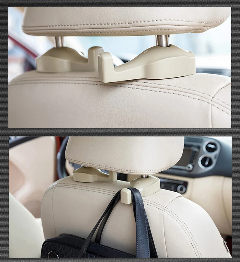 

2pcs Car Seat Back Hidden Hooks Organizer Headrest Hanging Storage Hooks Universal Automobiles Interior Accessories