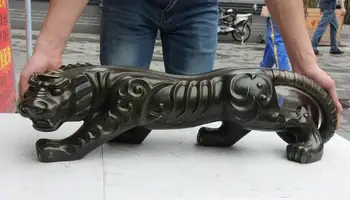 

8" China Fengshui Pure Bronze Copper Ferocious Tigers God tiger Animal Art Statue