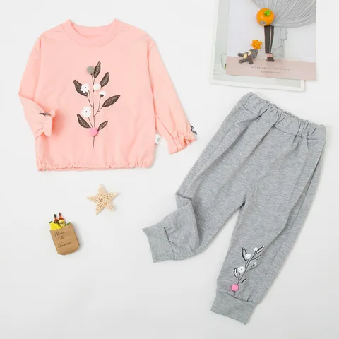 Girls Clothing Set 2021 New Autumn Children Baby Girls Clothes Long Sleeve Tops+Pants 2 pcs Outfits Kids Clothes Sports Suit