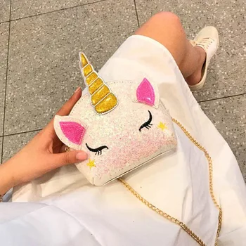 

Fashion Unicorn Bag Women Cartoon Printing Shoulder Bags Sequins Leather Wallet Clutch Wholesale Crossbody Bag-in Shoulder Bags