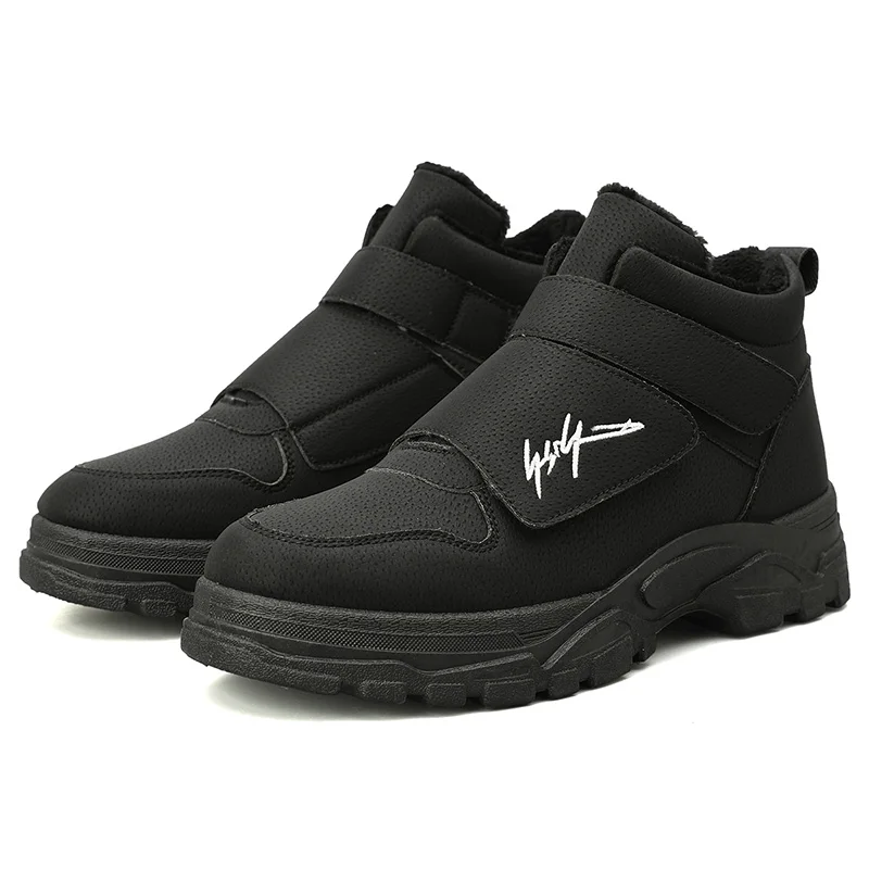 Мужские ботинки; Новинка года; зимняя короткая плюшевая прогулочная обувь; нескользящая хлопковая Уличная обувь на резиновой подошве; Дизайнерские мужские ботинки на платформе; 6118