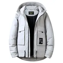 Брендовая одежда мужская пуховая куртка зимняя куртка с капюшоном утепленные куртки гусиные белые пуховики Повседневная зимняя верхняя одежда