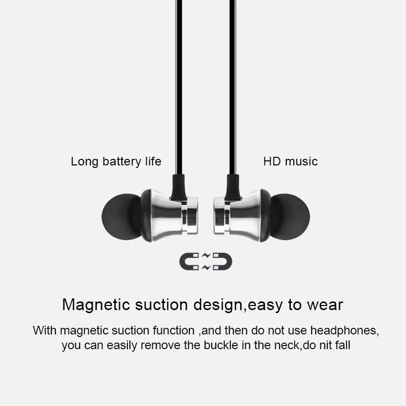 Магнитные bluetooth наушники с шейным ободом спортивные вкладыши беспроводные Bluetooth