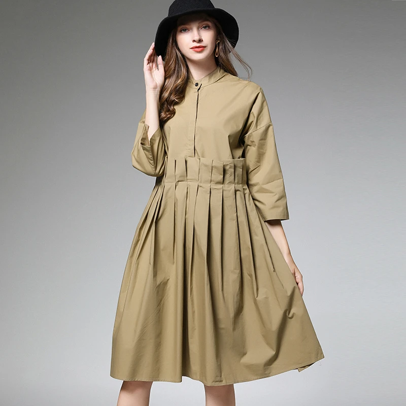 plus size accordion pleated dress