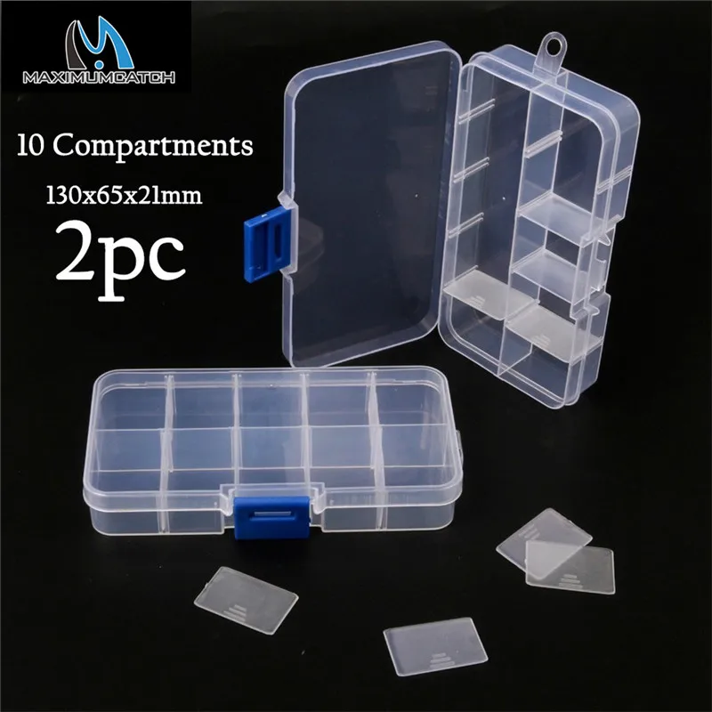 10 Compartments 2PC Maximumcatch 5/8/10 отсеков прозрачный нахлыстом коробки рыболовные приманки коробка для крючков коробка для рыболовной снасти - Цвет: 10 Compartments 2PC