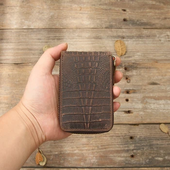 

Mini purse Men Short Wallet Card Holder Crocodile Pattern Bank Credit Card Holder Large-Capacity Coin Purse Leather Wallet