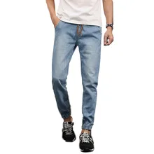 Импортные товары Мужская одежда большие размеры плюс размер d брюки с резинками на щиколотках капри мужские брюки джинсы