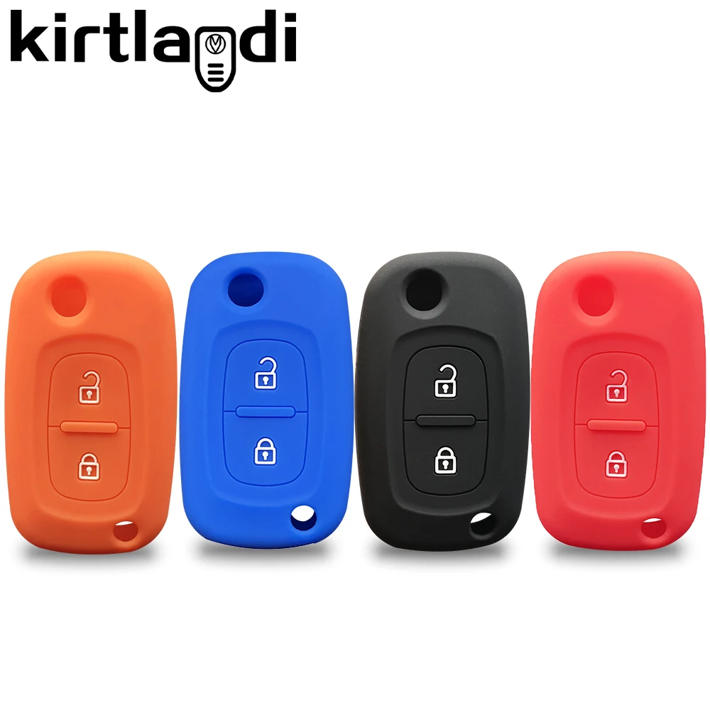 2 Buttons Silicone Car Key Case for Renault Clio 3 Kangoo Modus Megane 2017 2018 Cover Holder Remote Fob Shell Protector Keyless |