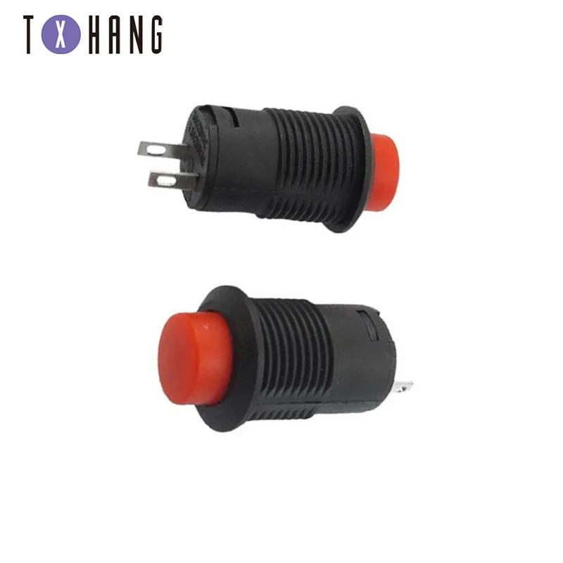 10 шт. 2 Pin SPST 1.5A 250VAC 3A 125VAC Красный Мгновенный Круглый колпачок кнопочный