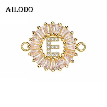 

Ailodo 5 Pcs Fashion CZ A-Z 26 Letters Connectors For Jewelry Making Bracelet Accessories 4 Colors Copper DIY Jewelry Connectors