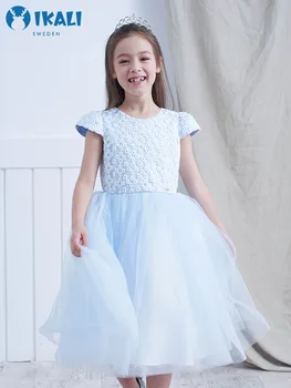 

4T-6T Girl Princess Dress New Summer Kid Girls Dress Floral Sweet Children Party Suits Chiffon Floret Costume Children Clothing