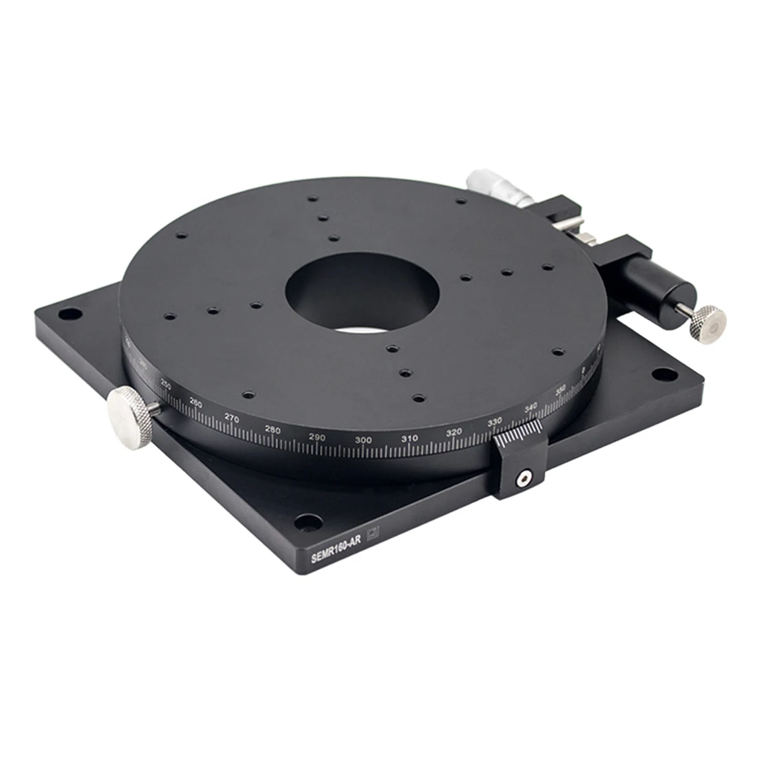 

SEMR60-AR 160 x 160mm 360 Degree Movement Manual Rotating Stage Trimming Platform Precision Fine Tuning Platform
