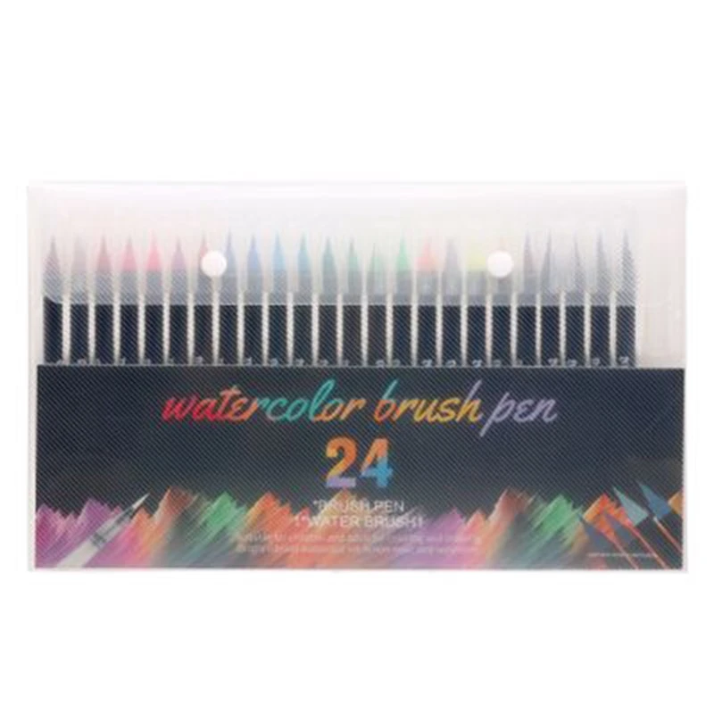 

Brush 24 Color Watercolor Pen and 1 Water Brush Color Drawing Brush Pen Soft Head Marker Pen Watercolor Pen