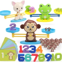 Игра в матче по математике, настольные игрушки, обезьяна и лягушка, балансировочная шкала, балансировочная игра для детей, обучающая игрушка, чтобы узнать, добавить и вычесть