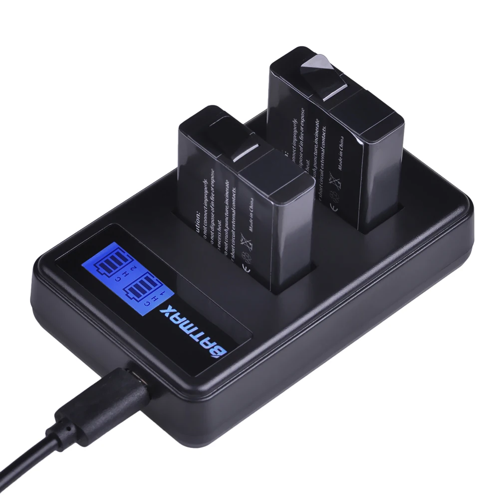 Batmax, 3 шт., 1600 мА/ч, AHDBT-501 Аккумулятор akku+ ЖК-дисплей, USB, двойное зарядное устройство для GoPro, 5, GoPro, 6, новинка, GoPro, hero, 7, GoPro, 8, камера