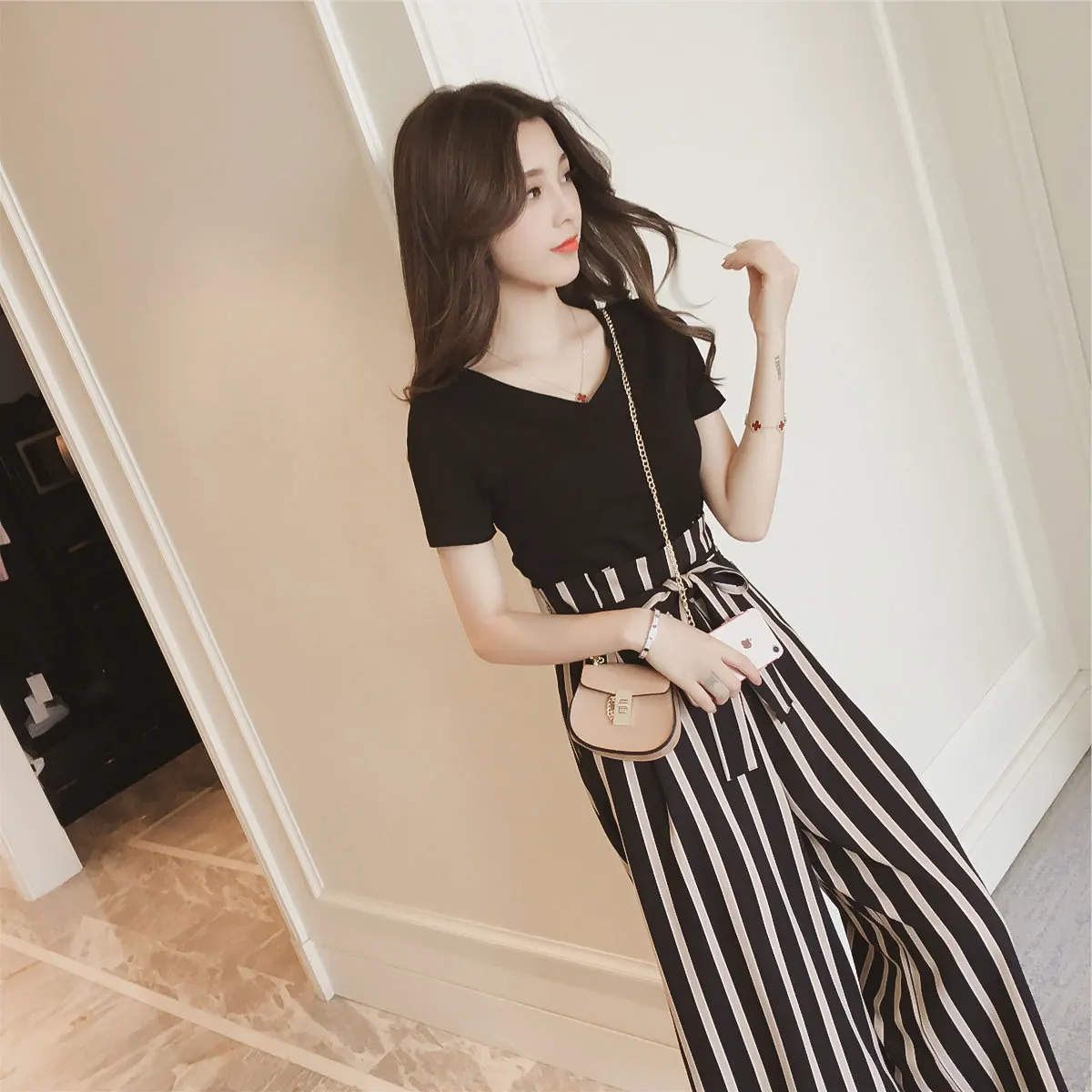 

2019 New Year Summer New Style Petite Short WOMEN'S Dress Fashionable Collocation Significantly Higher Two-Piece Set Fashion-Sty