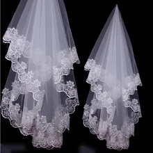 1pcs/lot One Layer 1.2 Meter Bridal Veil Beautiful Wedding Accessories Appliques Ivory Wedding Veils