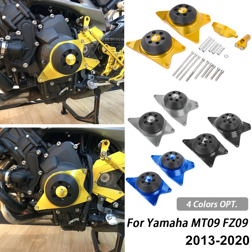 AHOLAA Motorcycle for Yamaha MT-09 FZ-09 Engine Stator Cover CNC Engine Crash Slider Clutch Protective Cover for TRACER 900 MT09 FZ09 2013 2014 2015 2016 2017 20187 2019 2020 Black 