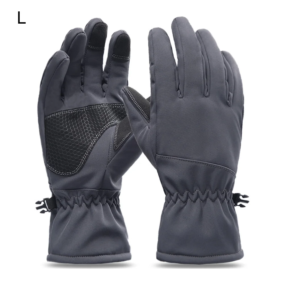 L Winter Army Military Tactical Ski Gloves Outdoor Sports Full Finger Mittens with Fleece Waterproof Sharkskin Thermal Ski Glove - Цвет: L