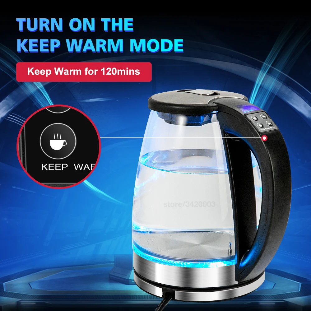 DEVISIB Electric Tea Kettle for Boiling Water Stainless Steel Filter  2L/2200W Hot Water Boiler Wide Opening Automatic Shut Off - AliExpress