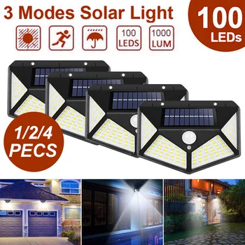 

76/100/114 LED Solar Light Outdoor Solar Lamp Powered Sunlight Waterproof PIR Motion Sensor Street Light for Garden Decoration