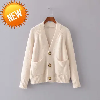 

winter autumn brown cardigan vintage women sweater oversized lady fashion knitted cardigan coat 3H413